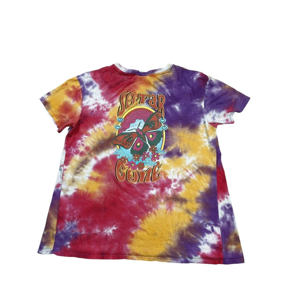 Star Gone Tie Dye Butterfly Graphic T Shirt Women’s L Boho Hippie Festival Tee